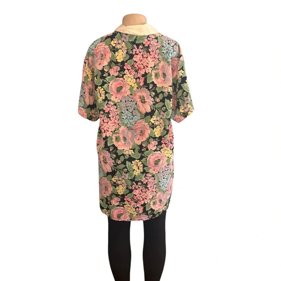 Victoria’s Secret gold label Floral Silky Pajama Top Vintage Shirt - Picture 6 of 8